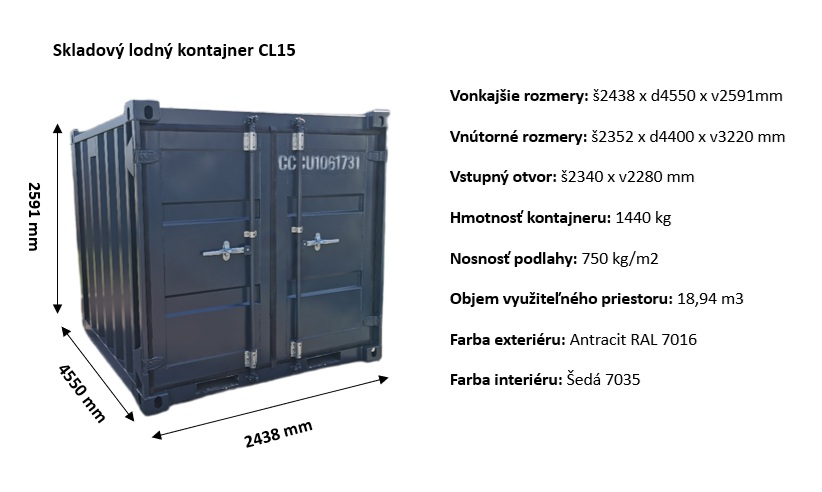 skladovy lodny kontajner CL15